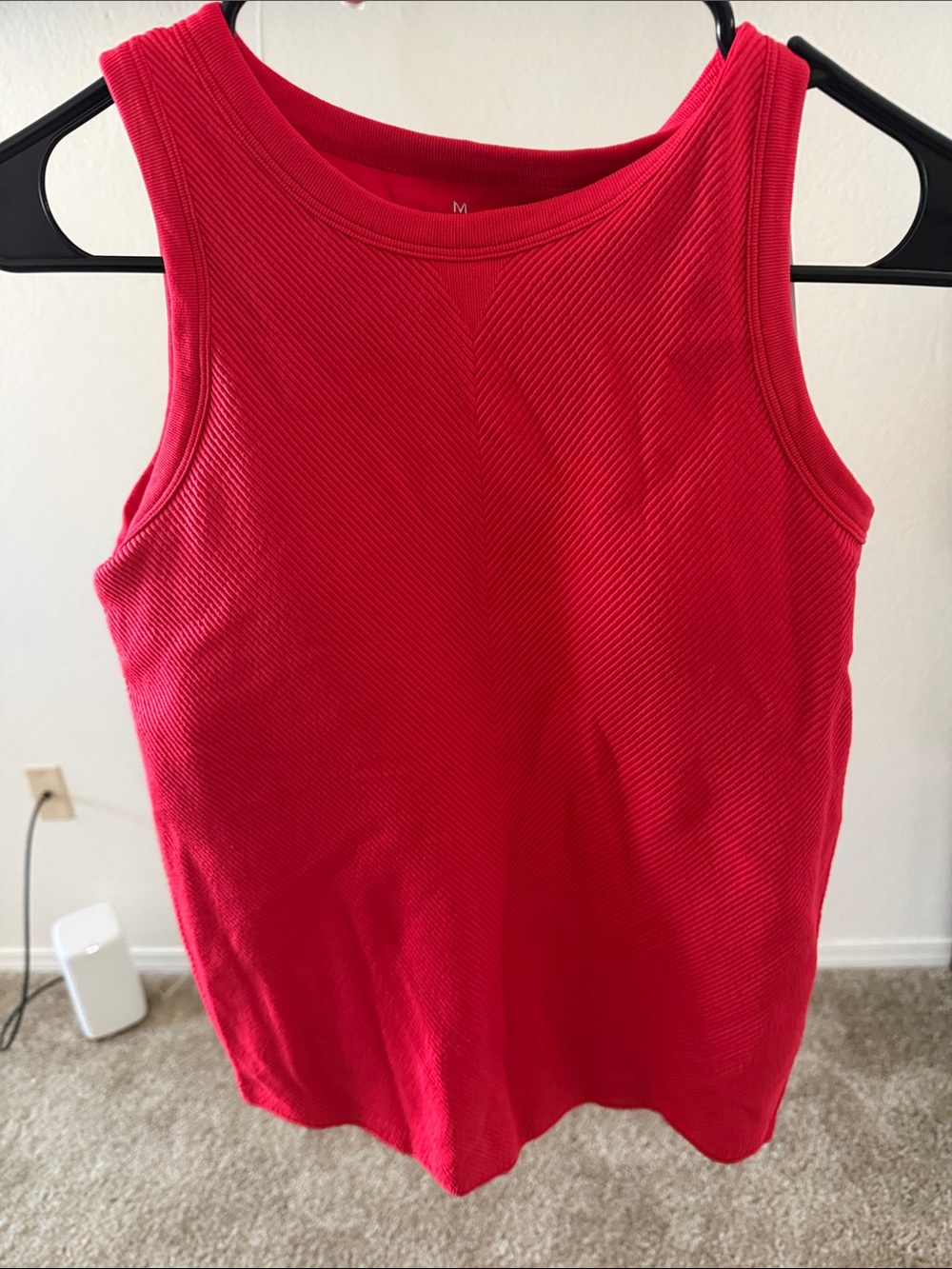 Women’s Red Ribbed Tank Top red